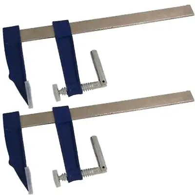 Neilsen 2pc F Clamps Wood Working 300mm Heavy Duty Cast Iron Metal Deep Clamp • £17.69