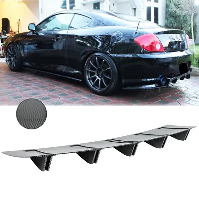 Carbon Fiber Rear Lip Bumper Diffuser 5 Shark Fins For Hyundai Tiburon 1997-2008 • $45.11