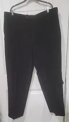 Savane Black Corduroy Flat Front Straight Leg Pants Mens Size 42x32 • $25