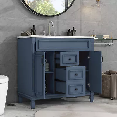 36  Freestanding Bathroom Vanity W/ Sink Storage Vanity Cabinet 2 Drawers • $328