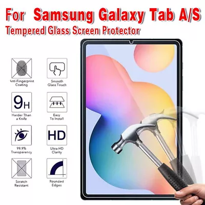 Tablet Tempered Glass Screen Protector COVER For Samsung Galaxy Tab A/A7/S/E • £3.93