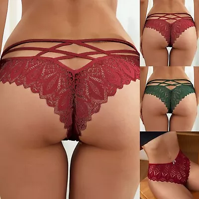 New Hot Panties For Women Crochet Lace Lace Up Underwear Women Boy Shorts Cotton • $15.57