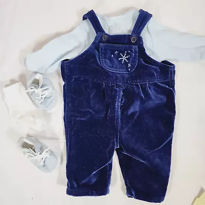 My Twinn Babies 20  Baby Boy Doll Outfit: Blue Snowflake Overalls Shirt Shoes • $36