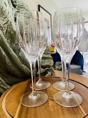 MIKASA ARCTIC LIGHTS Hand-cut Crystal Wine Glasses 8 1/4 H 6 Oz SET OF 4 Disc • $59.99