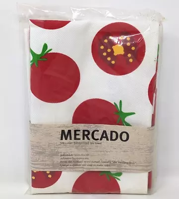 New Vintage Mercado Tomato Silkscreen Hand Printed Kitchen Tea Towel Mexico OC23 • $12.74