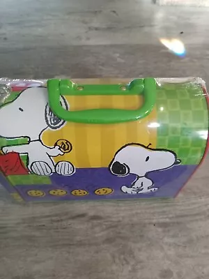 Snoopy Lunch Box PEANUTS Tin Cookies Mailbox Metal NIP  • $20