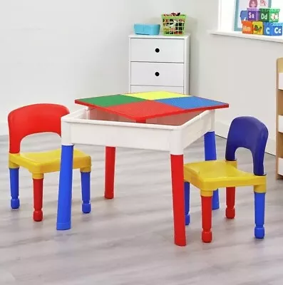 Kids Table And Chair Set With Storage Space Building Blocks Liberty House Toys • £44.99