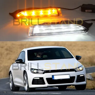 LED DRL Daytime Running Light Lamp W/ Turn For VW Scirocco R 2010 2011 2012 2013 • $88.49