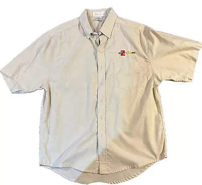 Vintage Z Chevrolet Work Shirt Short Sleeve Collard Button Down Mens M Gas Oil • $8.99