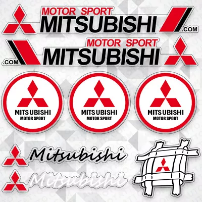 For Mitsubishi Motor Sport Car Logo Sticker Vinyl 3D Decal Stripes Logo Decorate • $8.99