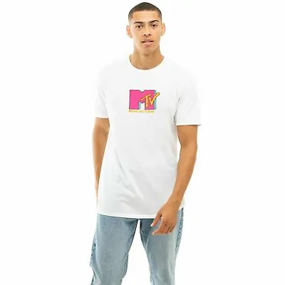 Official MTV Mens Small Logo T-Shirt White S - XXL • £13.99
