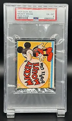 1935 Gum Inc. Mickey Mouse Sealed Unopened Wax Pack PSA EX-MT 6!! • $4995