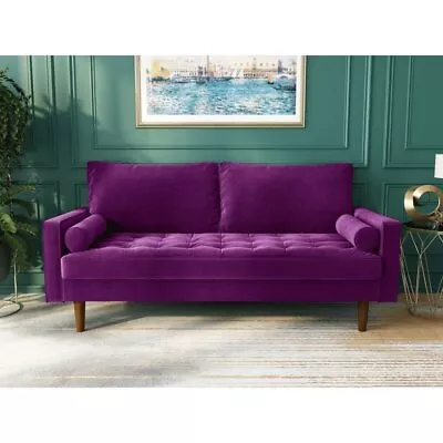 3-Seater Sofa Velvet Couch Sleeper Seating 9 Colors • $325