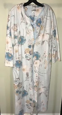 Miss Elaine Woman’s Dressing Robe & Nightgown Set FLORAL Vintage XL Pockets • $23