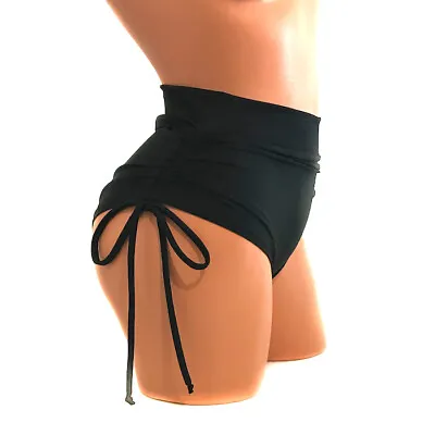 £29.99 • Buy High-waisted Black Shorts Pole Dancing Fitness Performance Rave Festive Wear