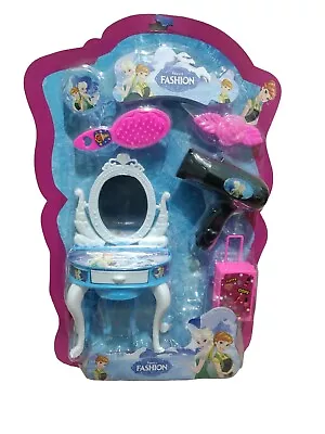 Doll Makeup Kit Set With Vanity Mirror And Stool - Perfect Toy For Kids Hair Dry • £19.99