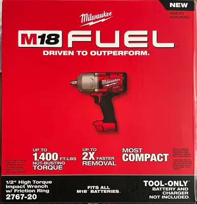 Milwaukee 2767-20 M18 1/2 High Torque Impact W/ Friction Ring NEW In Box • $249