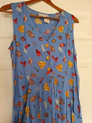 Vintage Novelty Print Dressing Clio Dress  NWT S-Med  • $26.30