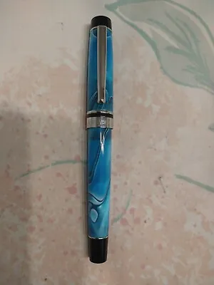 Monteverde Prima Fountain Pen In Acrylic Resin Turquoise Broad 1.1 Jowo Nib  • $40