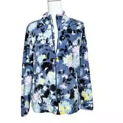 Vera Bradley Lightweight Fleece Full Zip Long Sleeve Floral Jacket Size 8-10 • $29.99