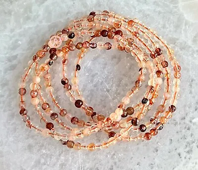 Wholesale Lot 6 Pcs Natural Hematoid 4mm 7.5” Crystal Stretch Bracelet • $14