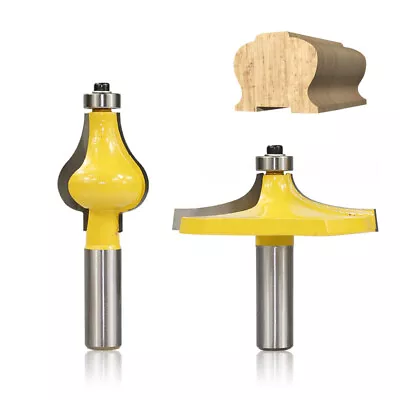 2pcs Handrail Molding Router Bit Set Crown Flute 1/2  Shank Wood Milling Cutter • $22.99