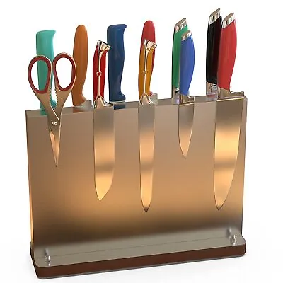 Magnetic Knife Block Holder Kitchen 2-Sided Magnets Knife Display Stand • $33.99