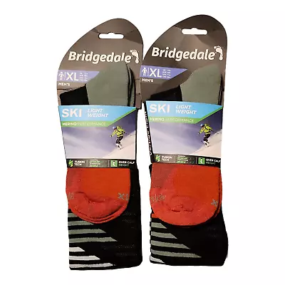 Bridgedale 2-Pack Endurance Lightweight Ski Socks Merino Blend Over Calf Mens XL • $30.99