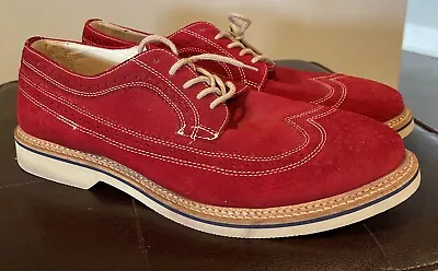 1901 Mens Size 10 M Red Lace Up Suede Oxfords M20411 VERY NICE! • $44.99