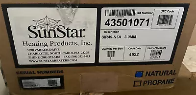 SunStar Heating Products Garage Tube Heater 43501071 SIR45-N5A 3.0MM Natural Gas • $499.99