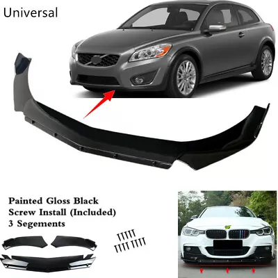 Universal Front Bumper Spoiler Lip Body Kits Black Fit For Volvo C30 2007-2013 • $55.92