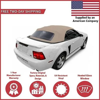 1994-04 Ford Mustang Convertible Soft Top W/ DOT Approved Window Parchment Tan • $239