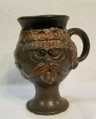 Vintage MCM Pacific Stoneware Pottery Figural Face Head Mug Arm Handle 1970's  • $24.99