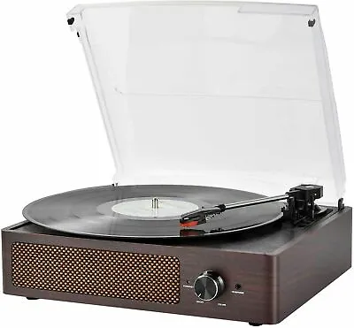 Vinyl Record Player Bluetooth Belt-Driven 3-Speed Turntable Built-in Speakers • $44.99