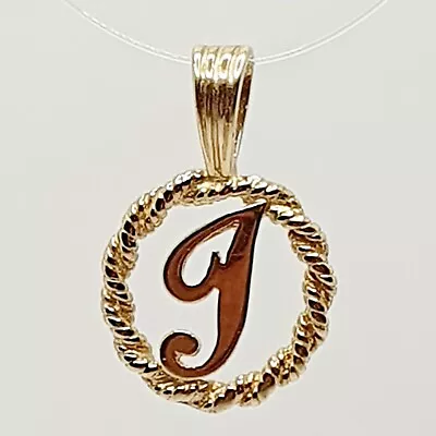 Fancy Small 9ct Yellow Gold Script Letter Round  J   Twist Gold Charm / Pendant • £70