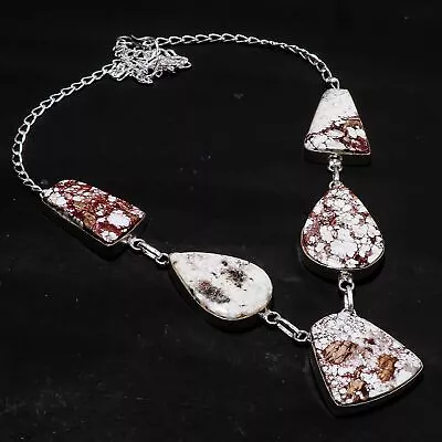 Wild Horse Gemstone Handmade Fashion Silver Plated Jewelry Necklace 18  PG 2478 • $14.99