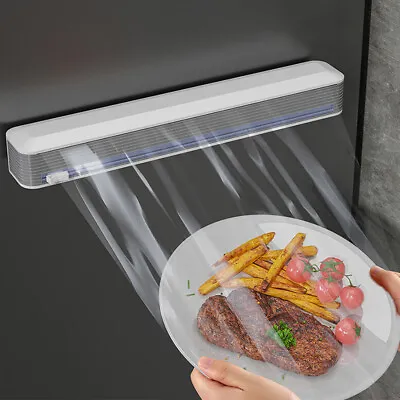 Food Wrap Dispenser Magnetic Cling Film Foil Baking Paper Roll Holder Cutter • £8.95