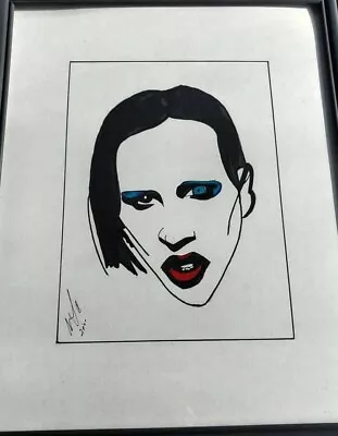 Original 11x14 Drawing Of Marilyn Manson Signed By Artist • $40