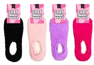 £3.99 • Buy Womens Sherpa Fleece Non Slip Slipper Socks Thermal Gripper Ballet Slippers  4-7
