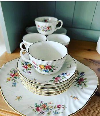 Minton Marlow 6 Piece Cup & Saucer Set & Sandwich/cake Platter Plate • £40