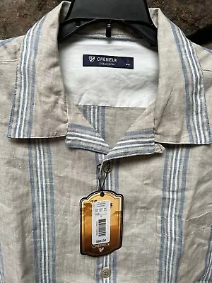 Cremieux Serengeti Collection S/S Shirt Mens MLXL 100% Linen NWT$85 ST5WX205 • $19.99