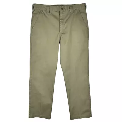 Carhartt Mens Blended Twill Work Chino Pants 36x32 Khaki B290 Relaxed Fit Pocket • $23