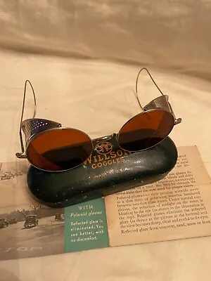 $110 • Buy  Vintage Willson Goggles Sunglasses With Original Green Case 