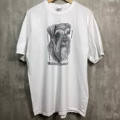 Vintage Miniature Schnauzer Dog T Shirt Size XL  Animals Pets Dogs Tee • $27.99