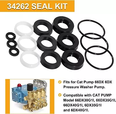 34262 Seal Kit For Cat Pump 66DX 6DX Pressure Washer Pump 6DX40G1I 66DX40G1I • $49.99