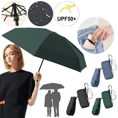 Mini Pocket Umbrella Anti-UV Sun / Rain Windproof 6 Folding Ultra Light Umbrella • $19.49