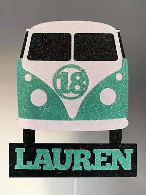 £4.50 • Buy VW Camper Van  Cake Topper Gift Party Birthday, Personalised, Name Age Mint
