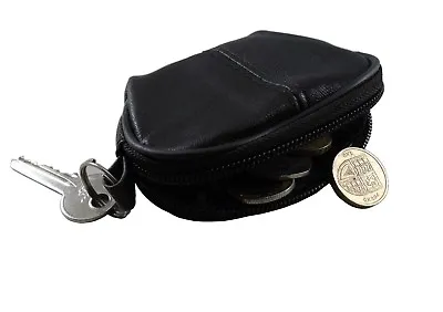 Men's Women’s Leather Key Coin Holder Bag Money Change Pouch Purse Wallet Small  • £4.99