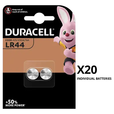 Duracell LR44 AG13 A76 V13GA Button Cell Batteries X 20 **Long Expiry** • £10.99