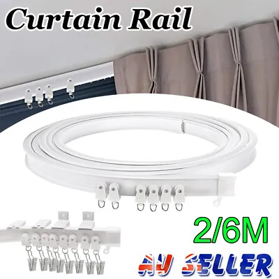 AU Bendable Flexible Curtain Rail Track Rod Ceiling Window Caravan Straight Bay • $21.59